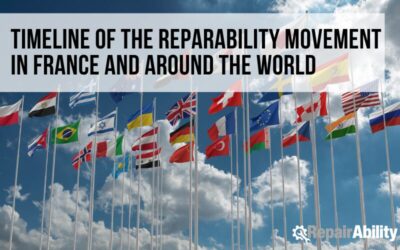 Timeline of the reparability movement in France and around the world